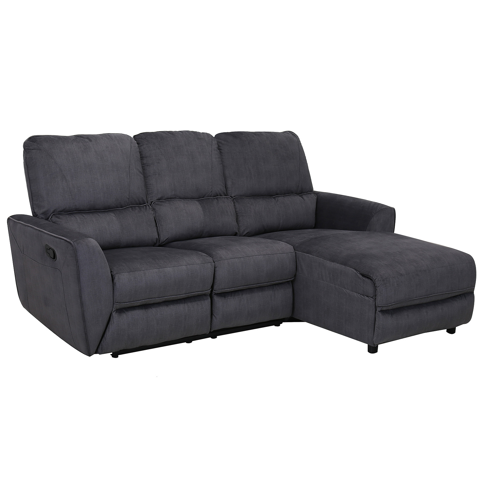 Ecksofa - grau - Microfaser - Relaxfunktion
