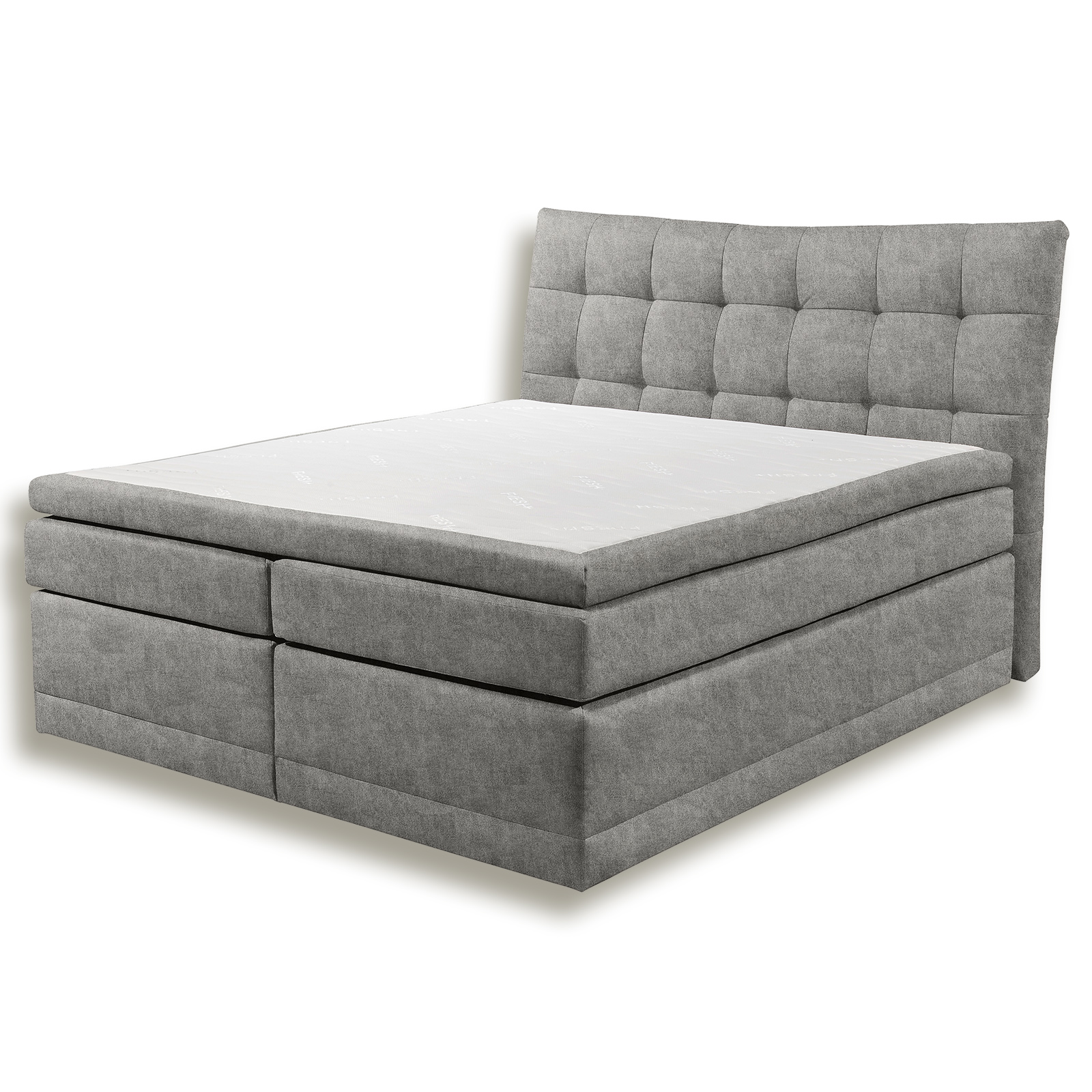 Boxspringbett - grau - H2 - 180x200 cm