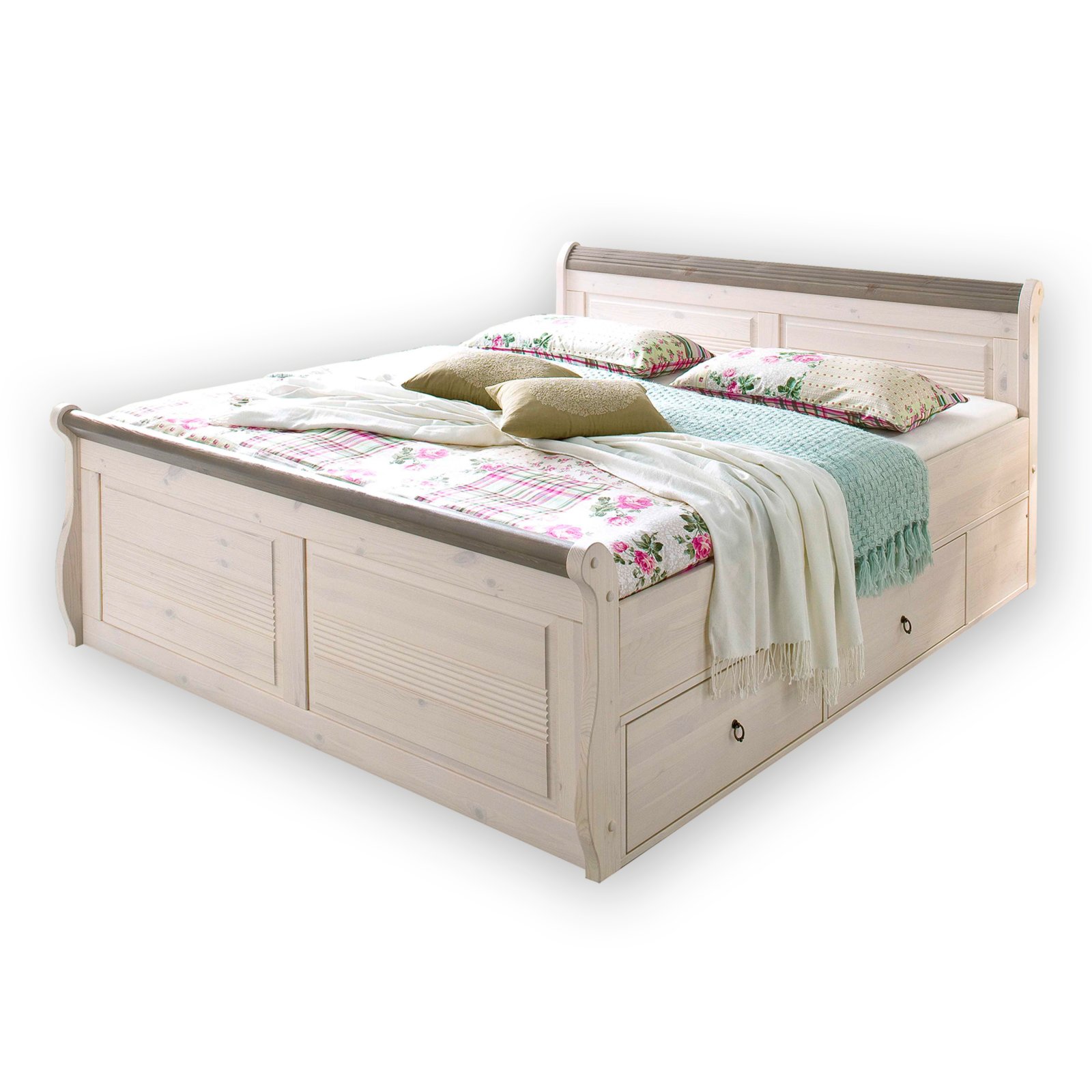 Bett OSLO Kiefer massiv 180x200 cm Bettgestelle