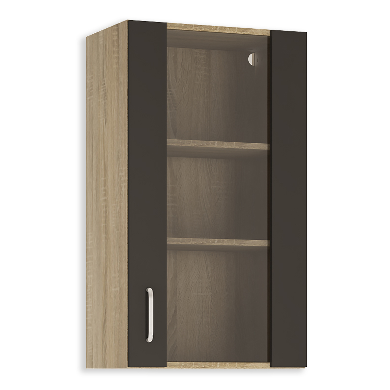 Glashängeschrank - anthrazit-Sonoma Eiche - 50 cm breit
