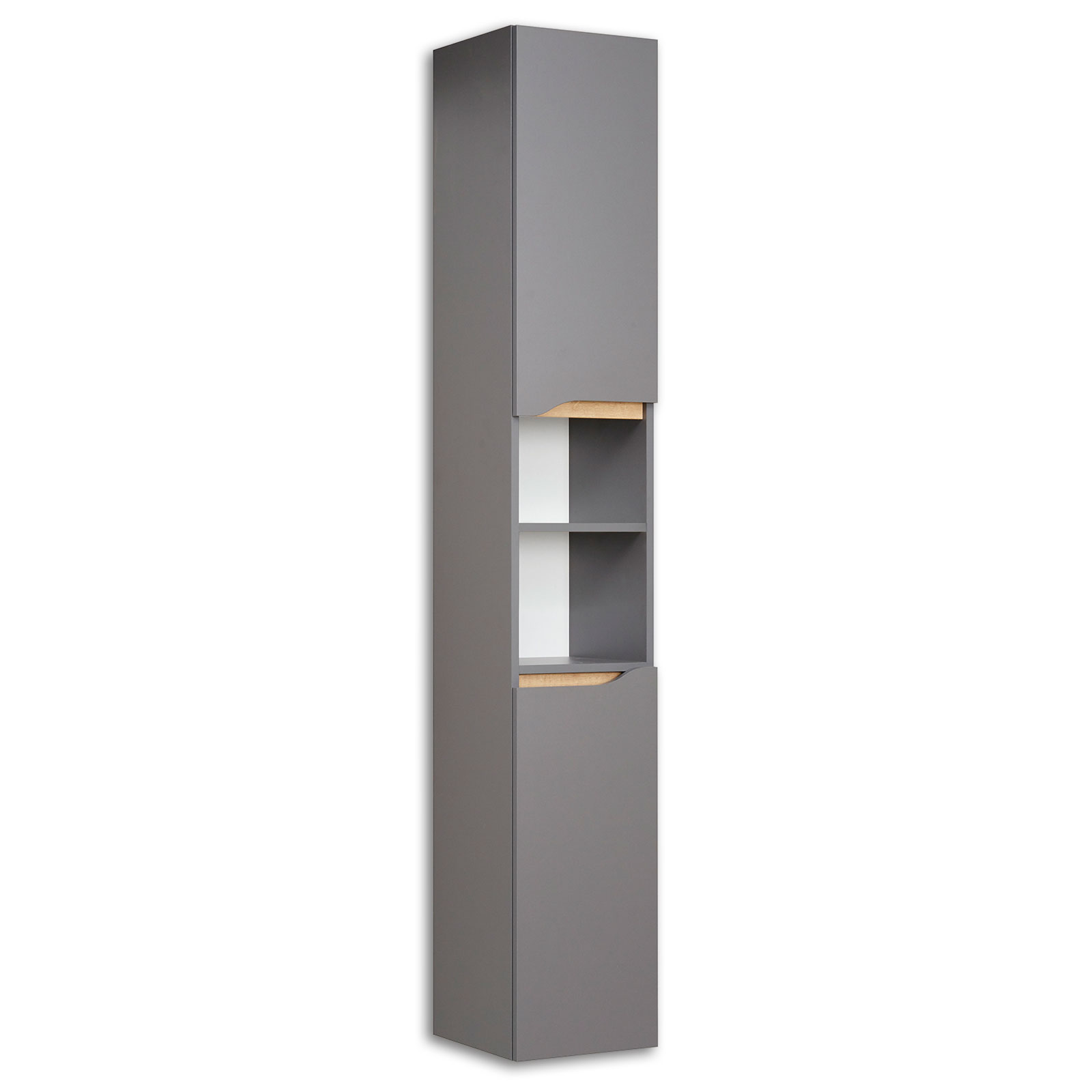 Hochschrank - quarzgrau-Eiche - 30 cm