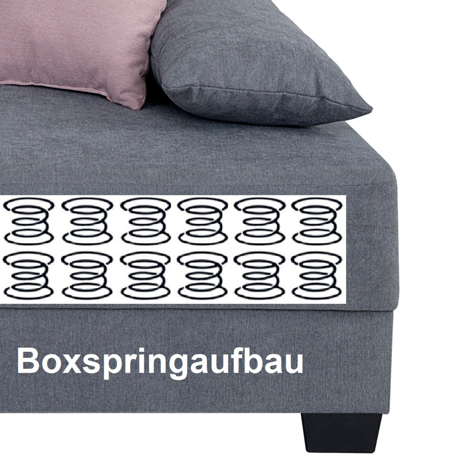 Boxspringsofa - grau - mit Staukasten - Dauerschläfer | Online bei ROLLER  kaufen