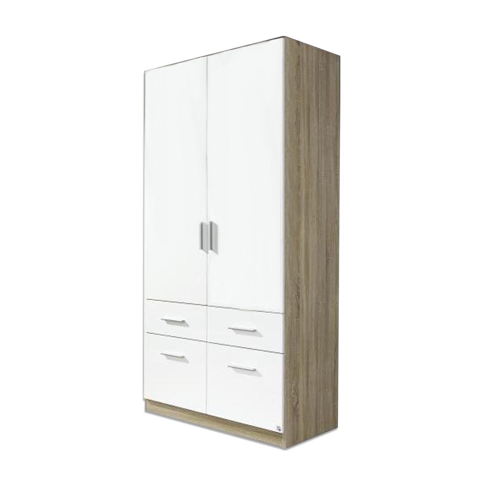 Kleiderschrank - Sonoma Eiche - weiß - 91 cm | Online bei ...