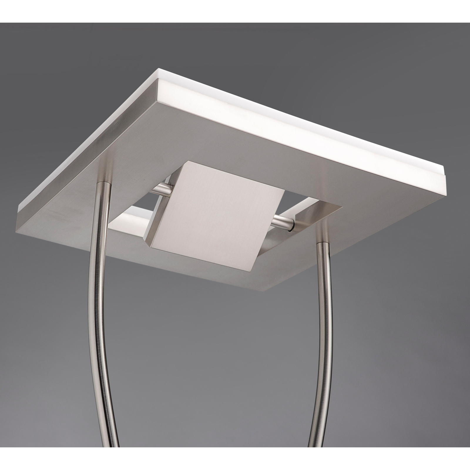 LED-Deckenfluter - mit Leselampe - silber - eckig