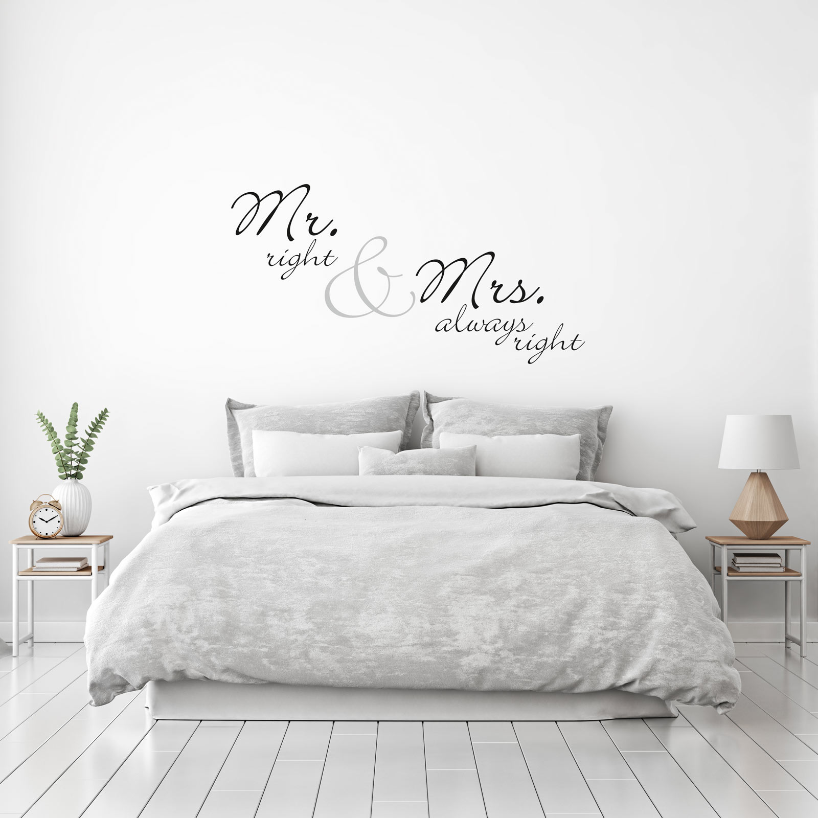 Kussensloopset Mr Right and Mrs.always Right Kussensloopset Mr Right and Mrs.always Right