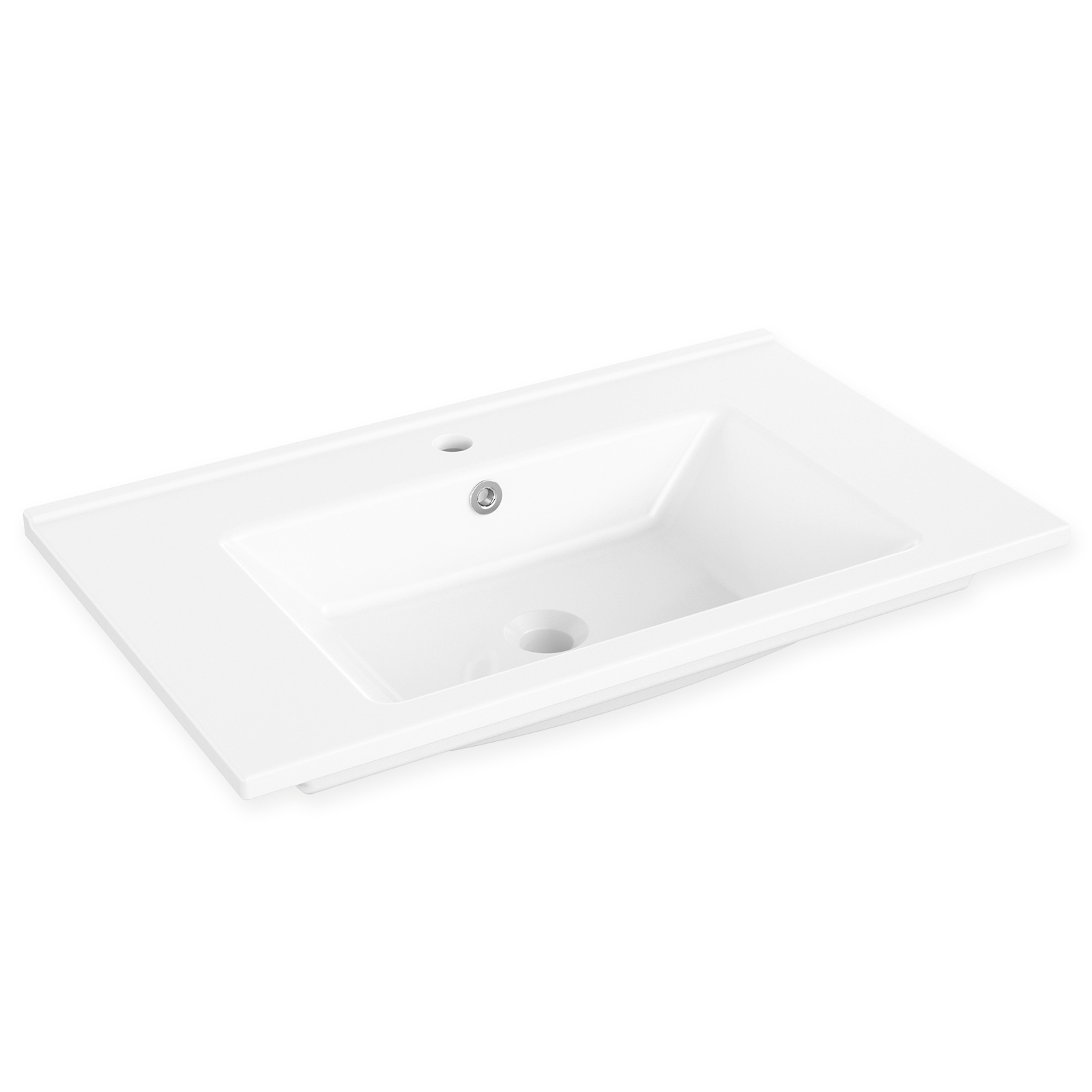 Keramikwaschtisch - weiß - 75 cm