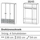Drehtürenschrank - Alpinweiß - 3-türig - 136 cm breit