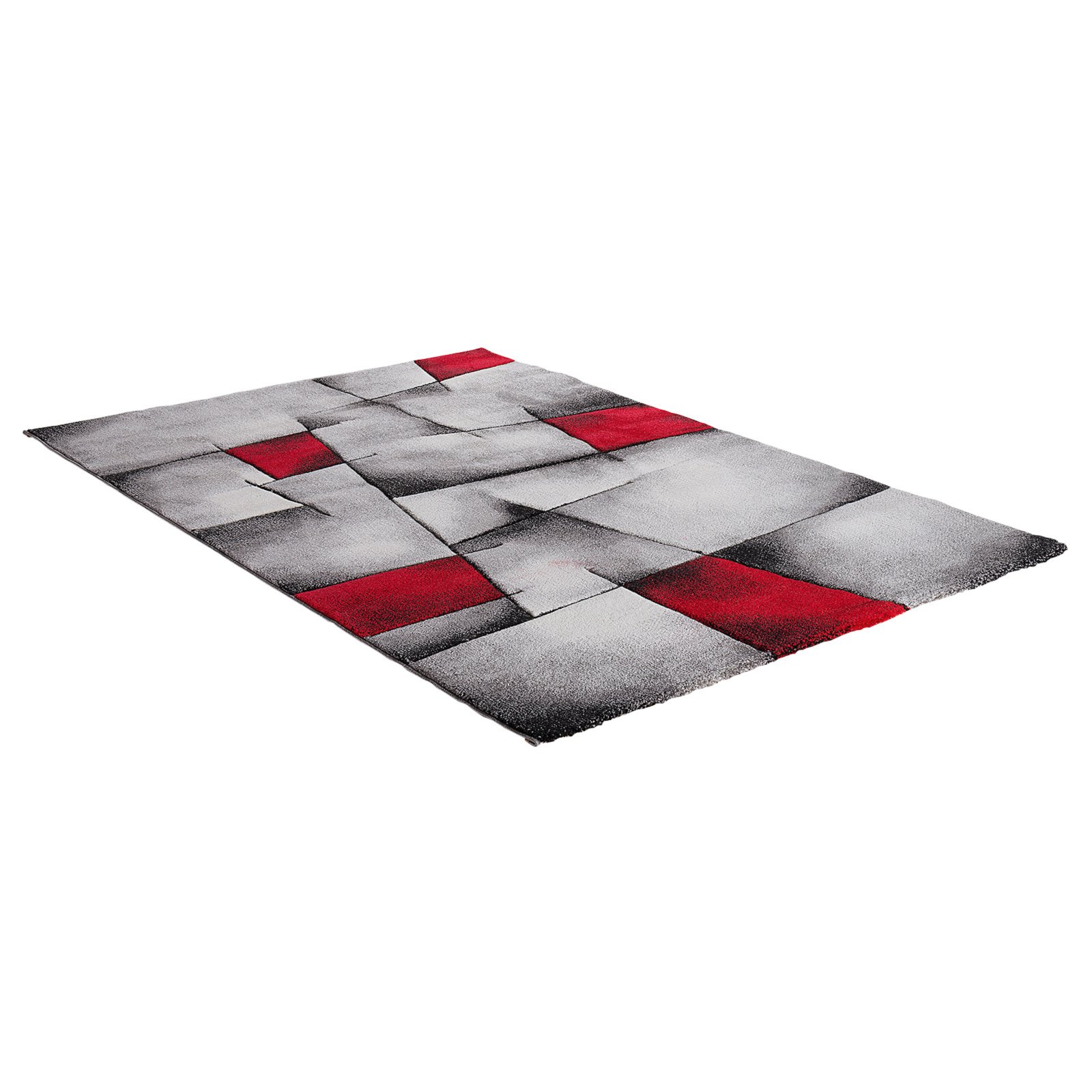Frisee-Teppich - grau-rot - 120x170 cm | Online bei ROLLER kaufen