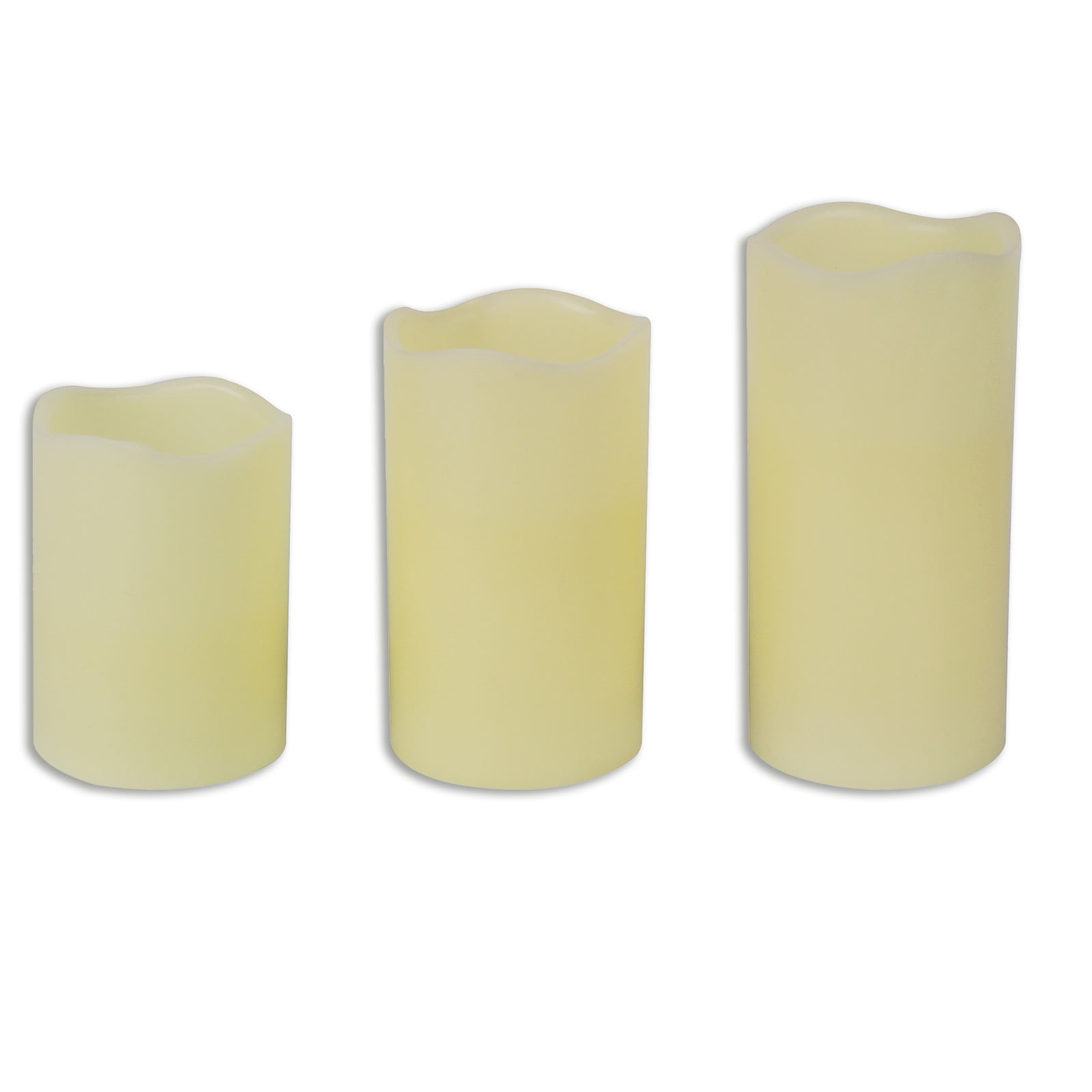 3-teiliges LED-Kerzenset - Flackereffekt - Wachs