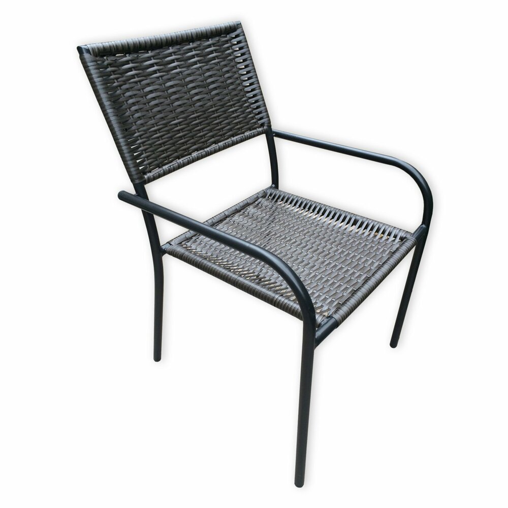 Gartenstuhl schwarz RattanOptik stapelbar Gartenstühle