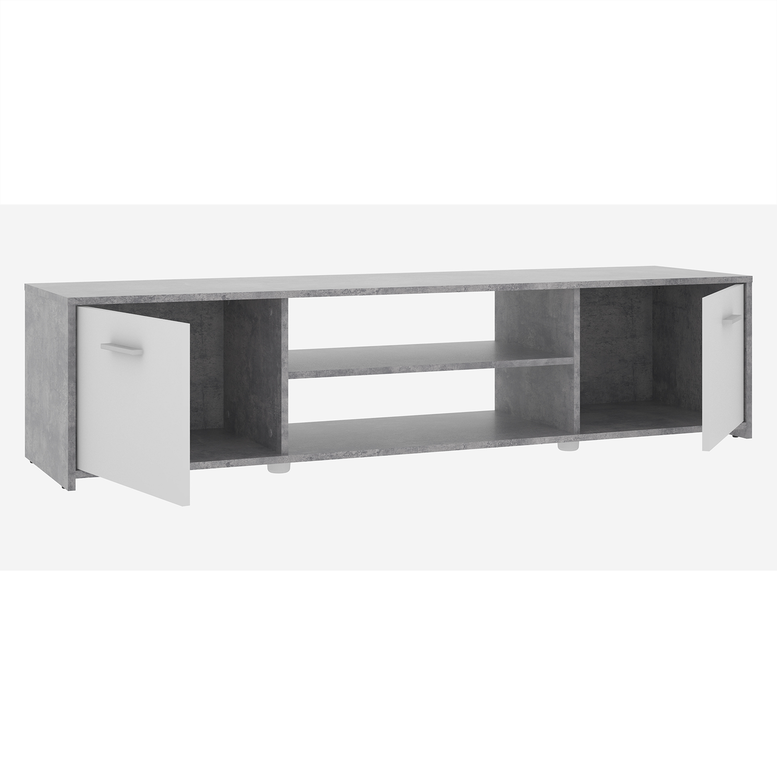 Lowboard - Beton-Optik-weiß - 160 cm breit