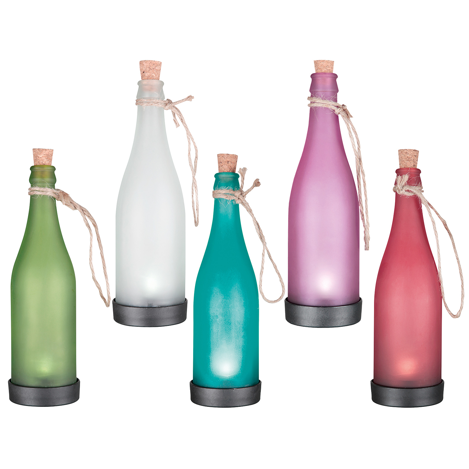Solar-LED-Flasche - sortiertes Design - 25 cm hoch