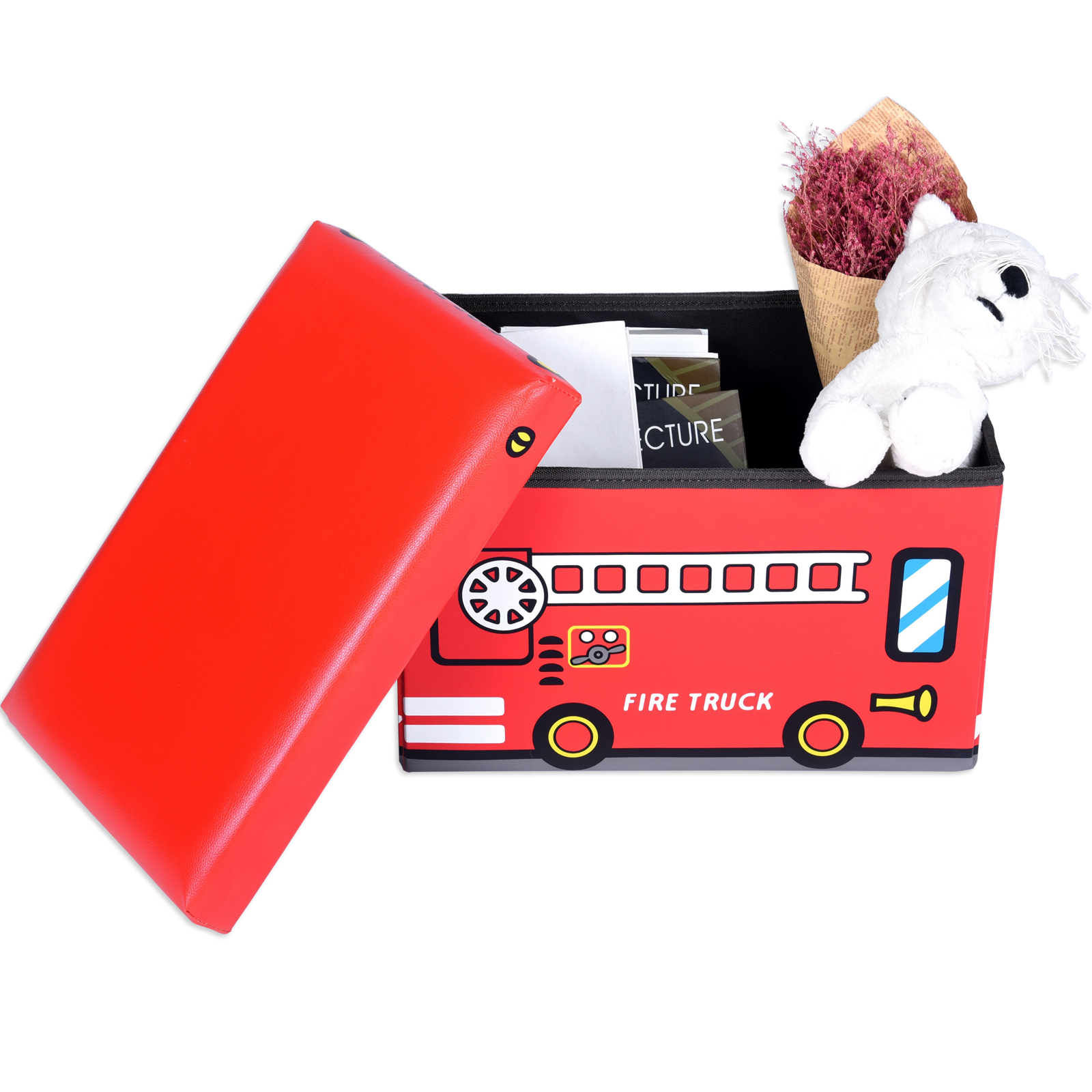 Spielzeugbox - Feuerwehr - rot - faltbar