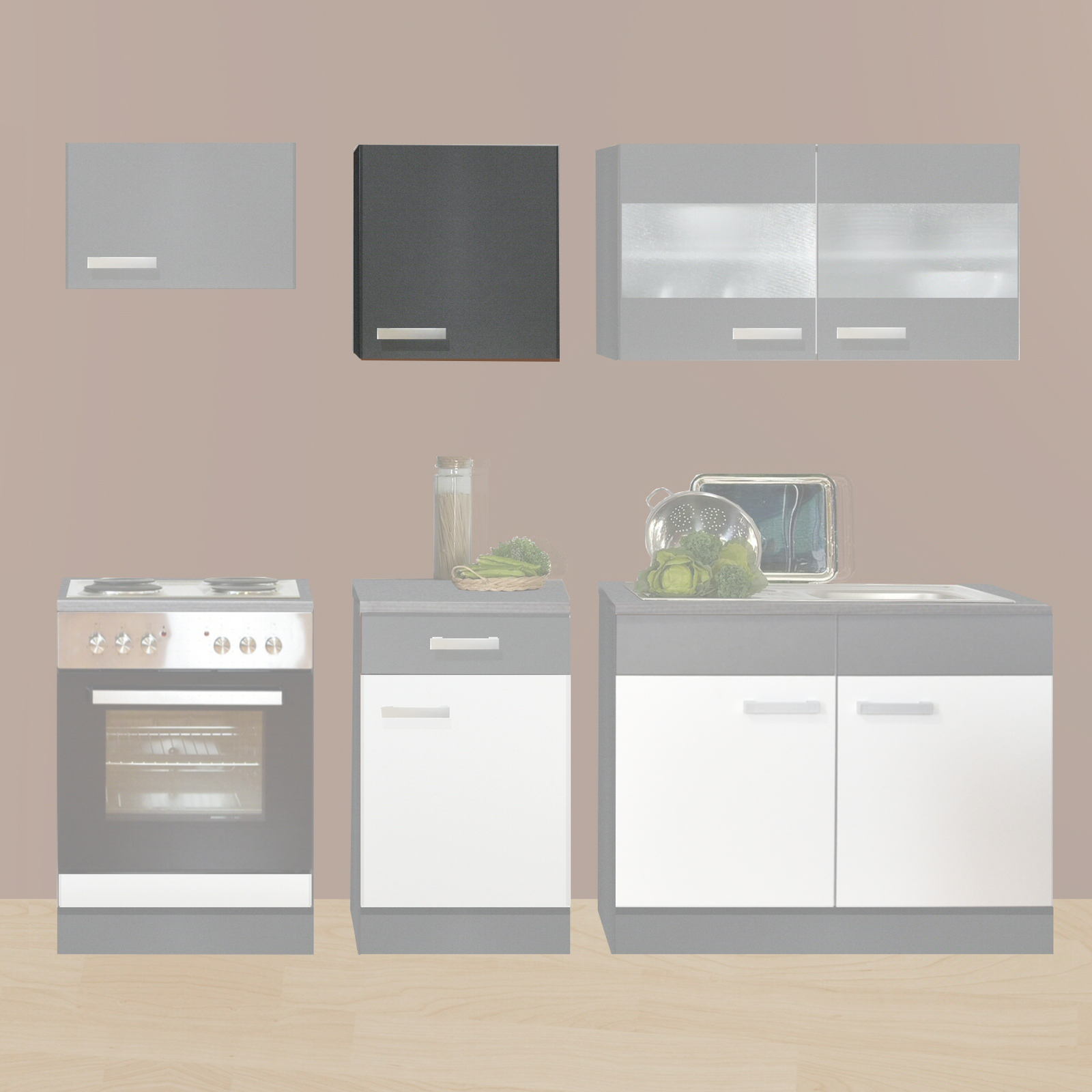 Hängeschrank - graphit - 50x64 cm