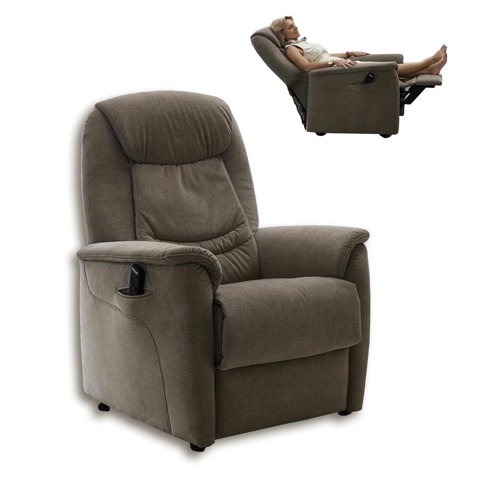 Fernsehsessel - beige - Motor und Aufstehhilfe
