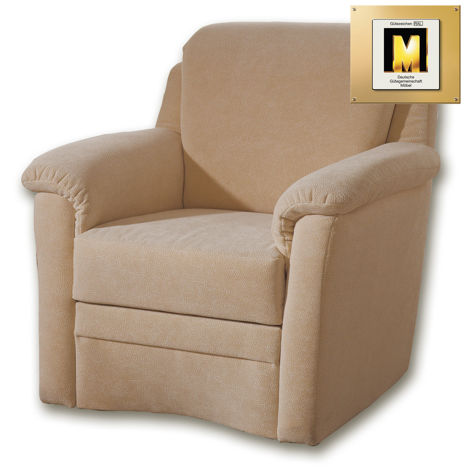 Set - Ecksofa mit Sessel - beige - mit Liegefunktion