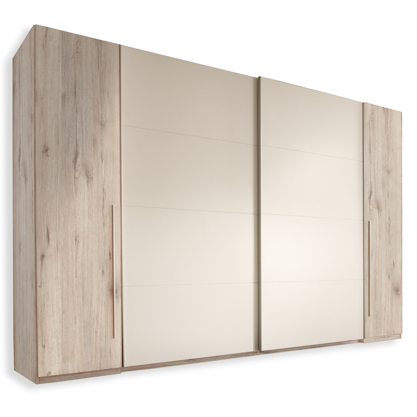 Schwebetürenschrank - Sandeiche-weiß - 316 cm