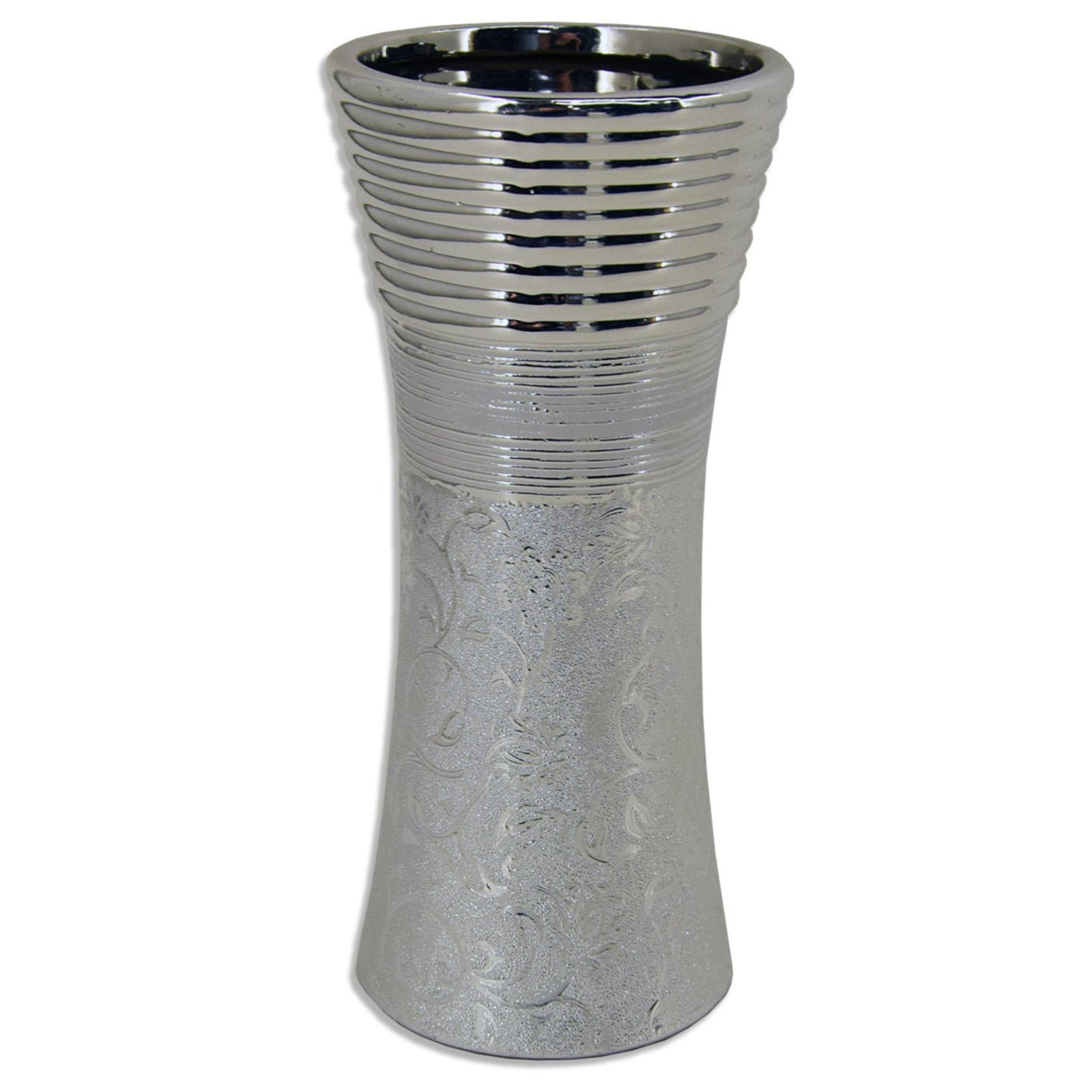 Vase - silber - 25 cm hoch | Vasen | Deko | Deko ... Vase - silber - 25 cm hoch | Vasen | Deko | Deko ...