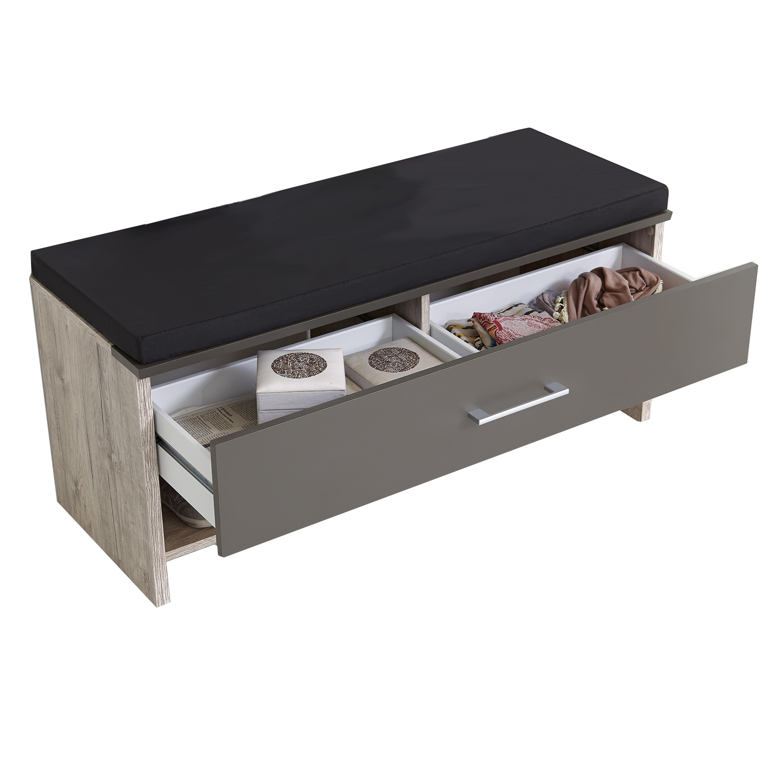 Schuhbank - Sandeiche-Lava - 100 cm