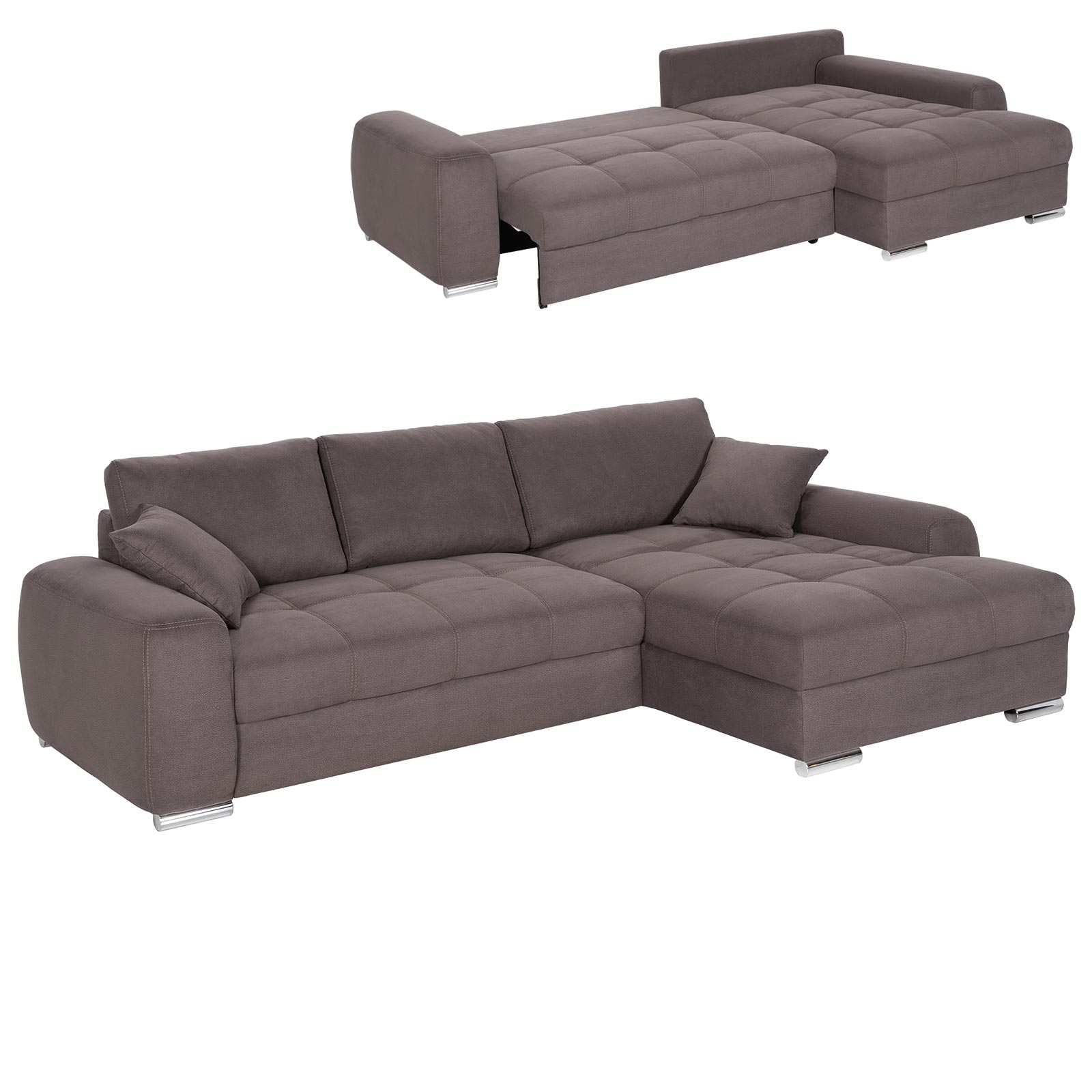 Ecksofa grau Microfaser Liegefunktion Online bei ROLLER kaufen