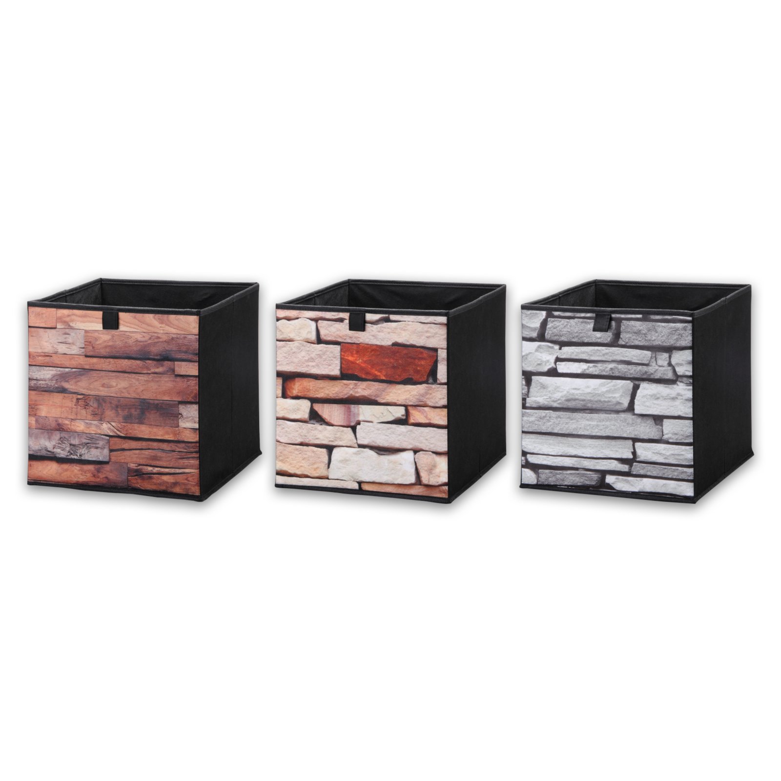 Aufbewahrungsbox - faltbar - sortierte Holzdekore