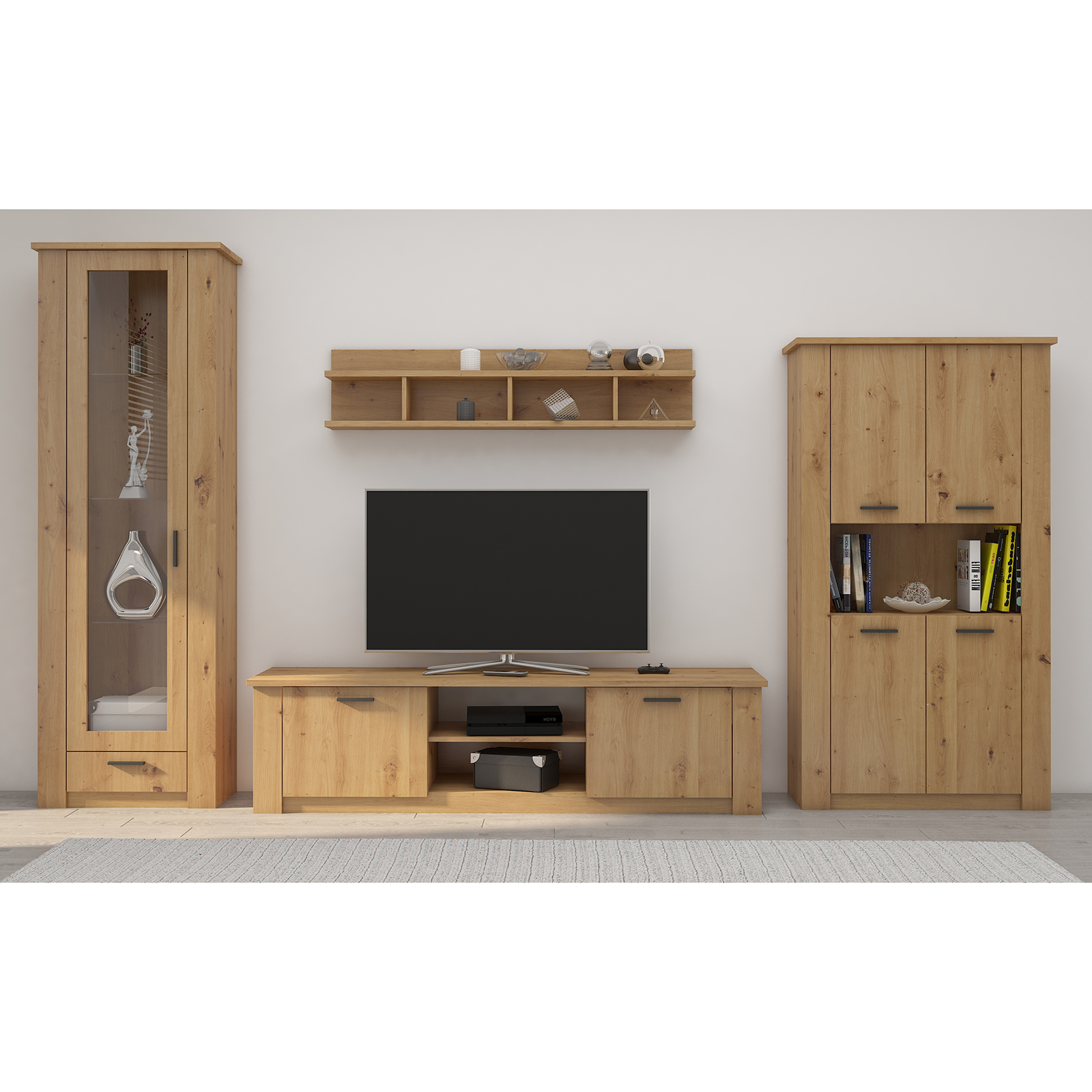 Vitrine - Artisan Eiche - 1 Schubkasten