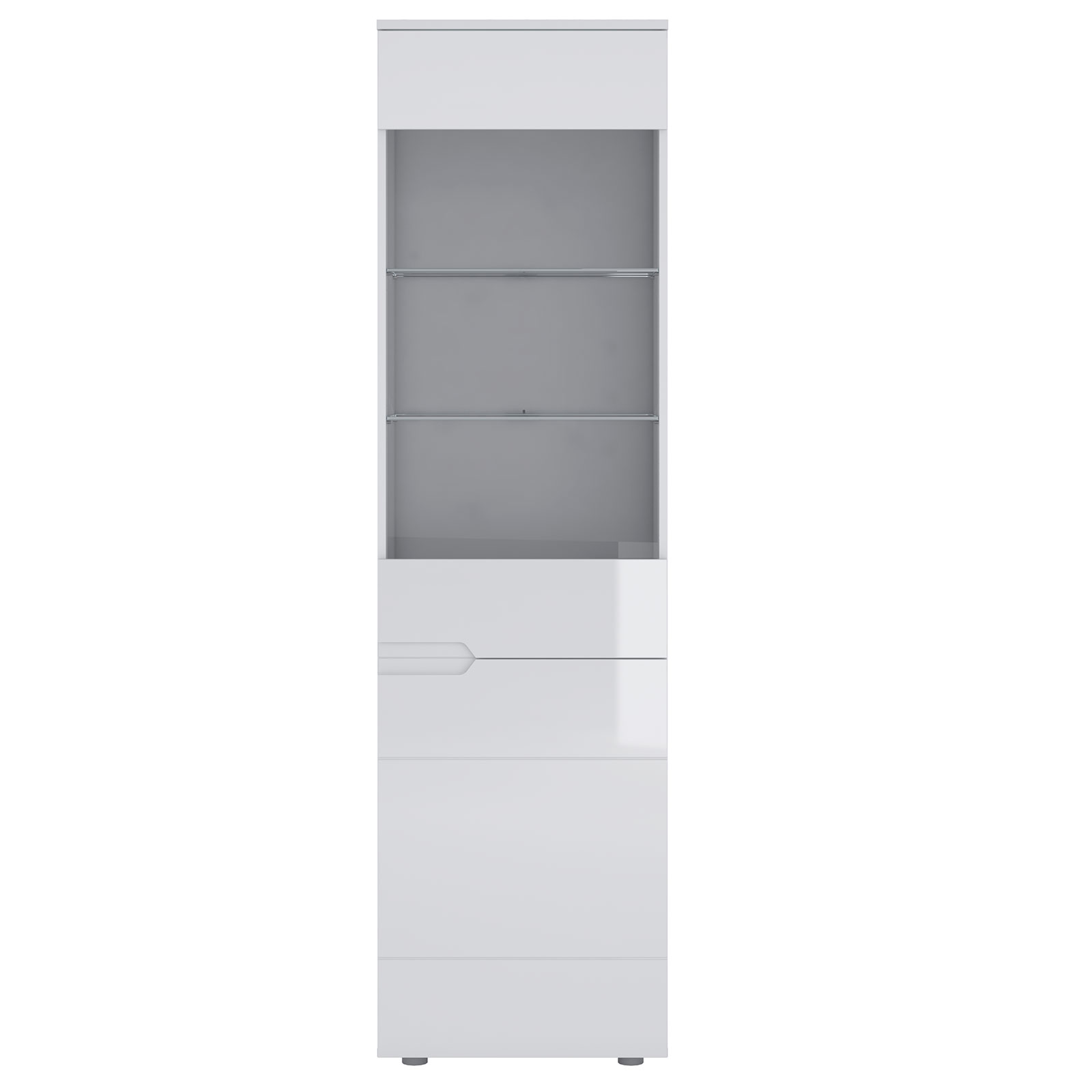 Vitrine - weiß - 2 Türen - 56 cm breit