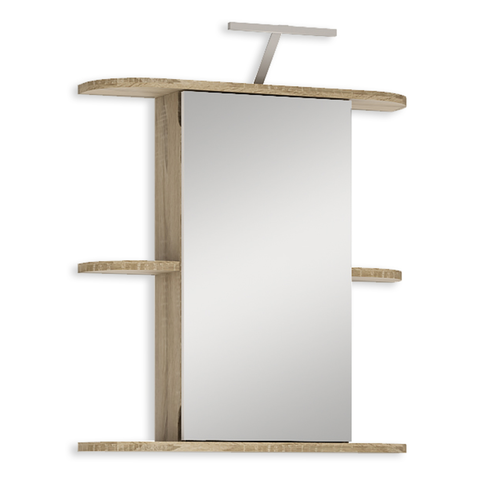 Spiegelschrank - Sonoma Eiche - mit Beleuchtung - 67 cm breit