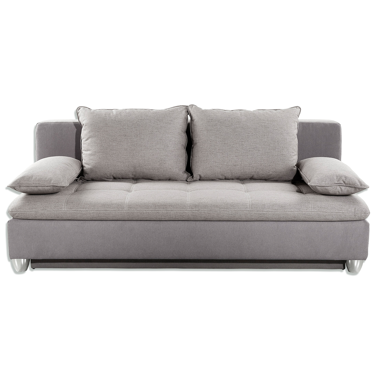Set - Schlafsofa - grau - mit Topper