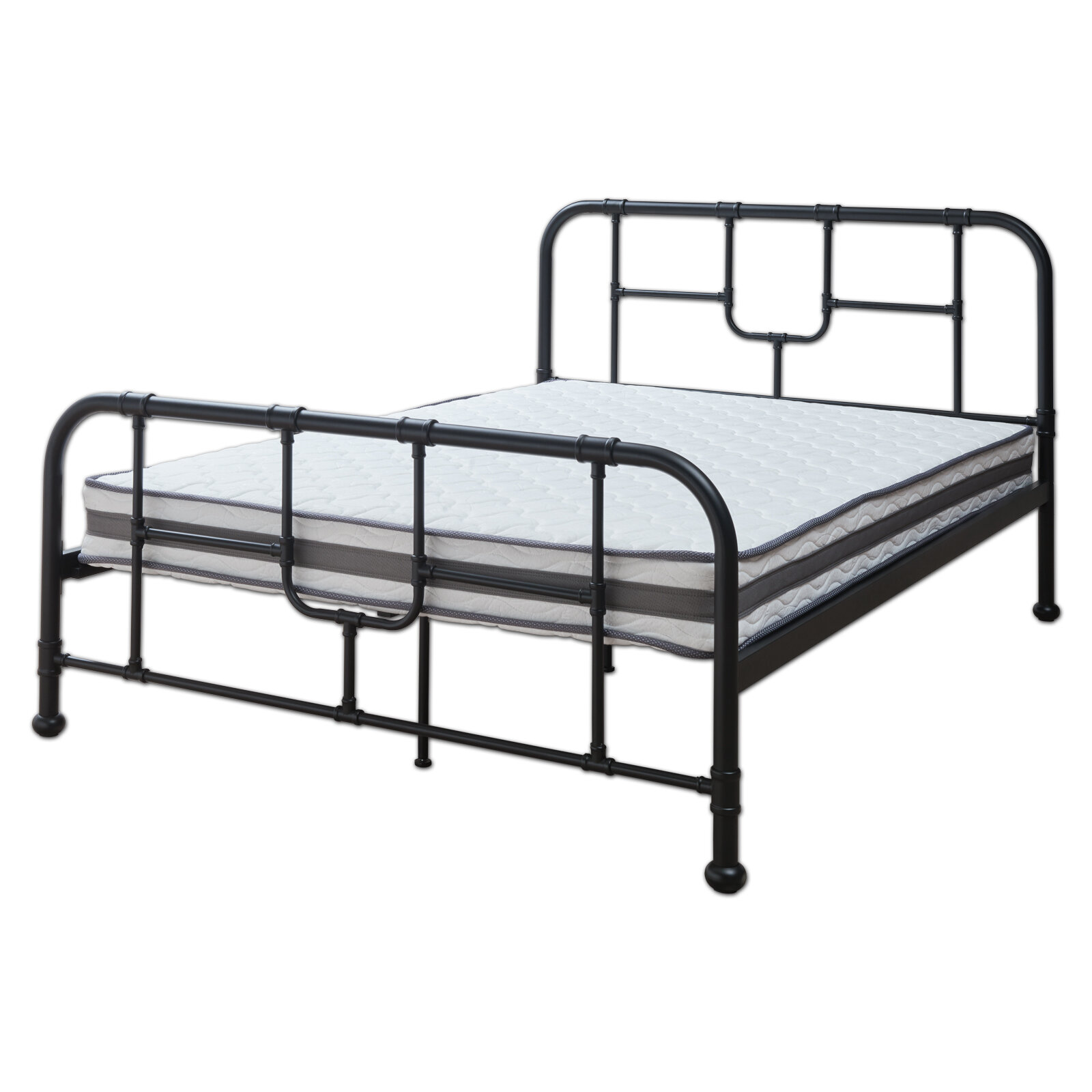 Doppelbett - schwarz matt - 140x200 cm