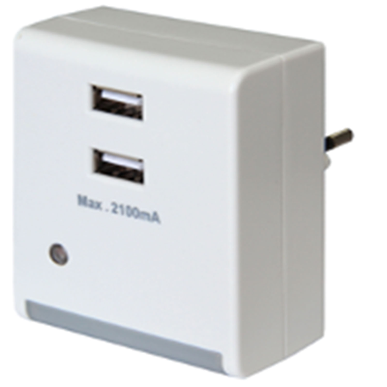 LED-Nachtlicht - Dämmerungsschalter - 2-fach USB Ladebuchse