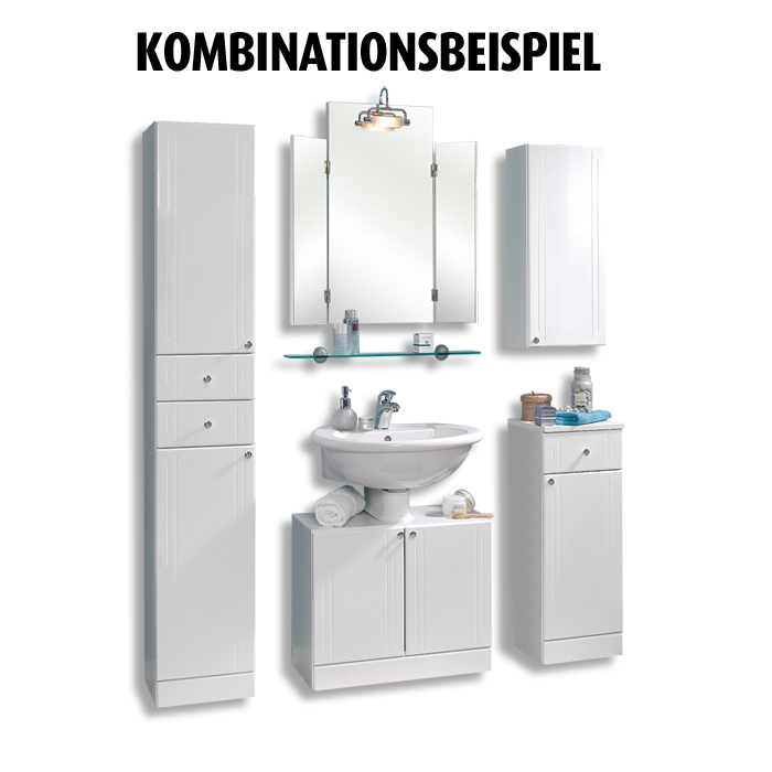 Waschbeckenunterschrank - weiß - Hochglanz - 65 cm breit