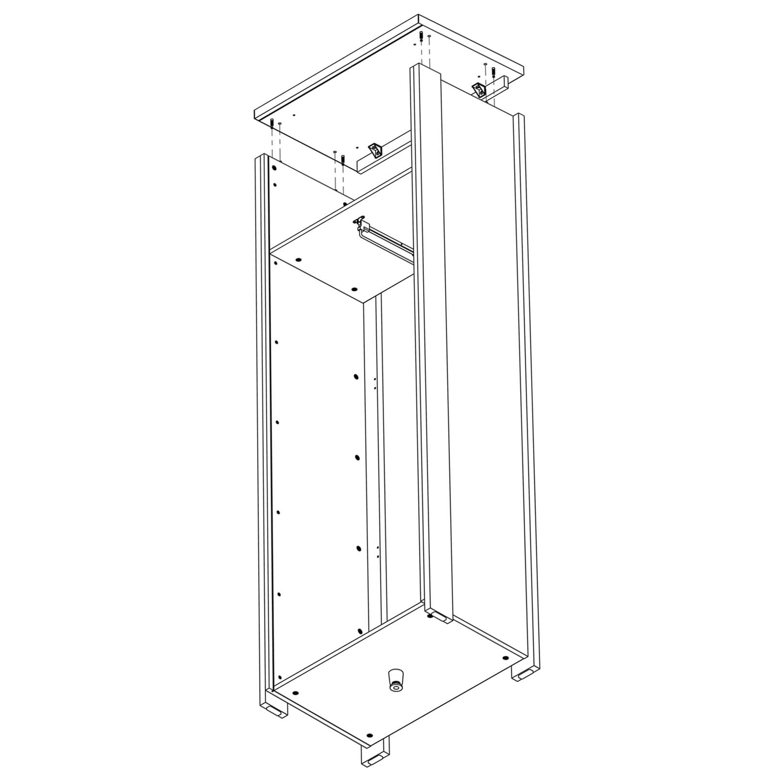 Garderobenschrank - weiß-Eiche Bianco - 68 cm breit