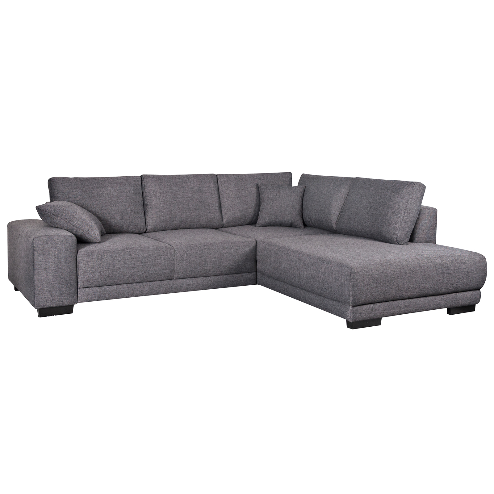 Ella@HOME Ecksofa - dunkelgrau - Liegefunktion - beidseitig montierbar