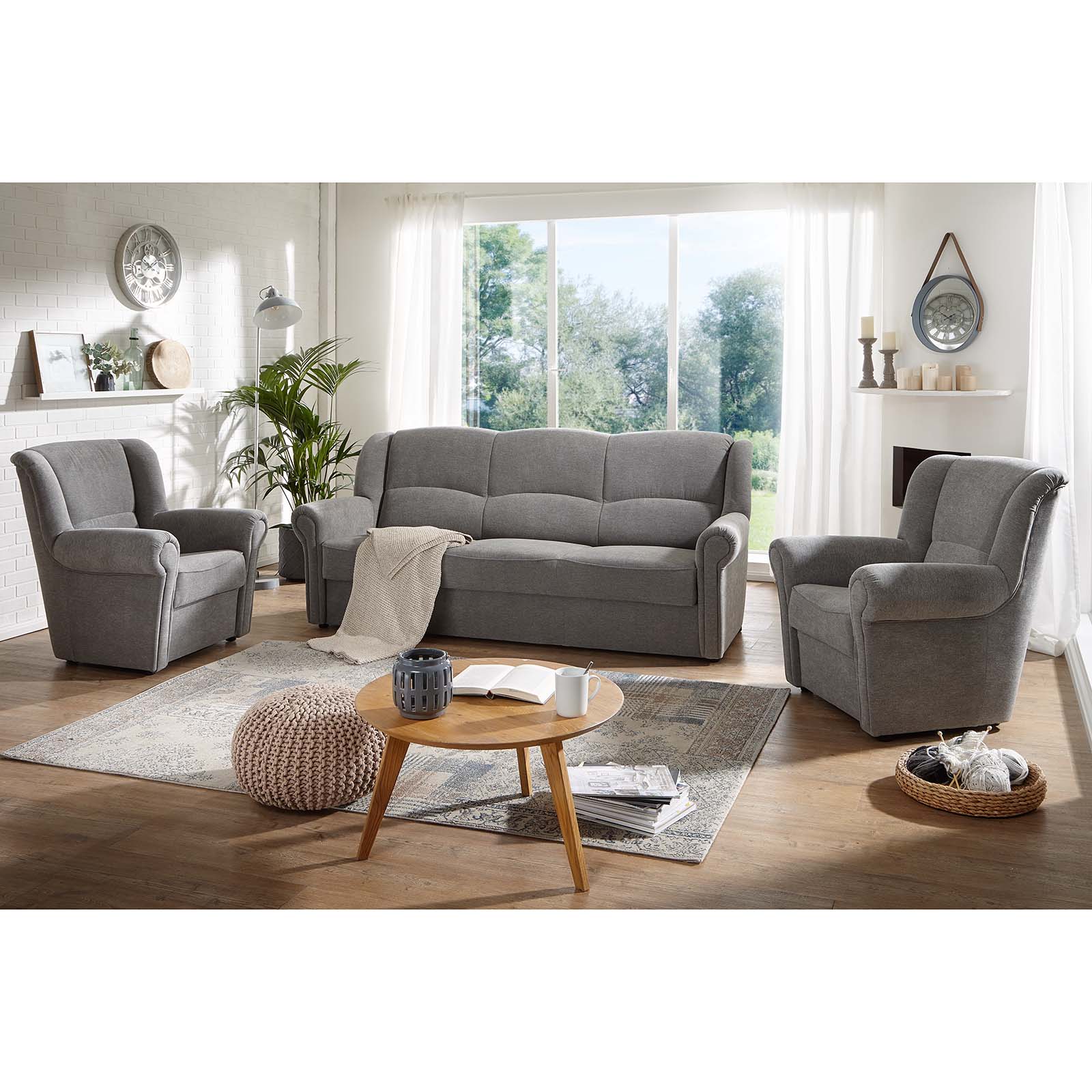 Sessel - taupe - Flachgewebe