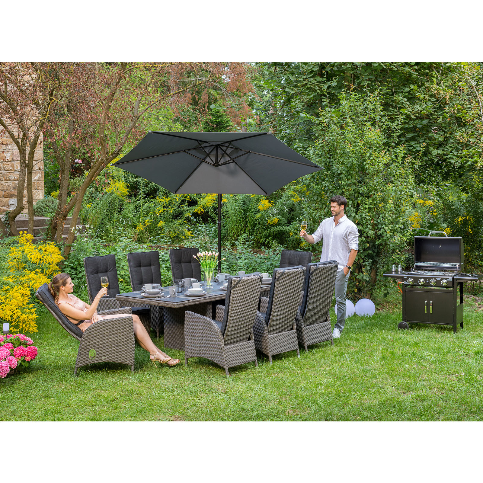 Gardiola Gartentisch - grau - 220x100 cm