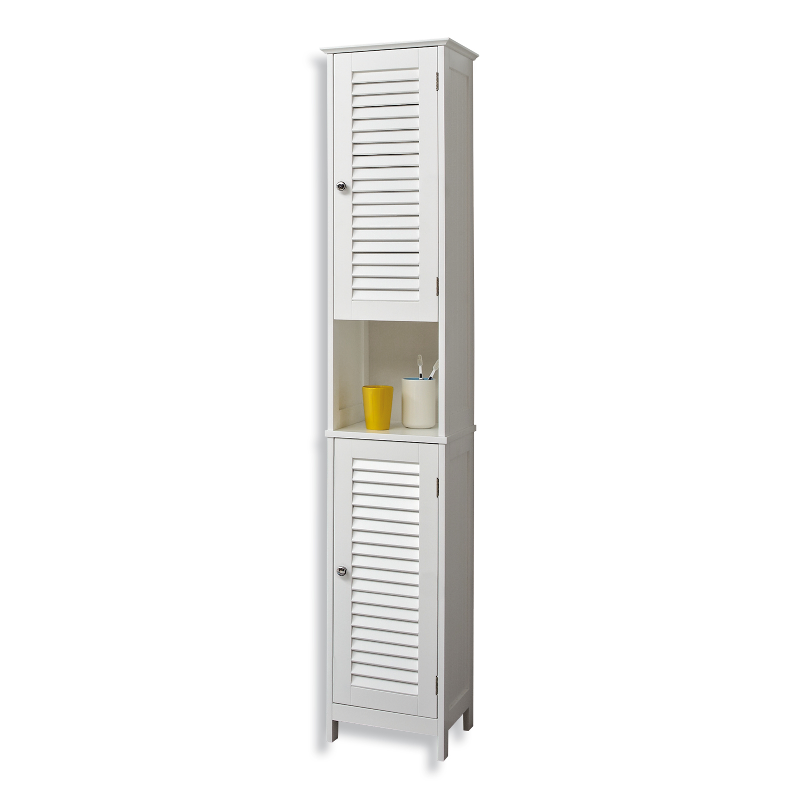 Hochschrank - weiß - Anschlag rechts - 32 cm breit