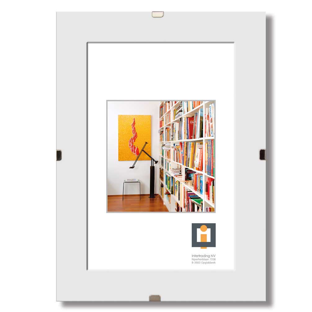 Bildhalter - weiß - Glas - rahmenlos - 50x70 cm