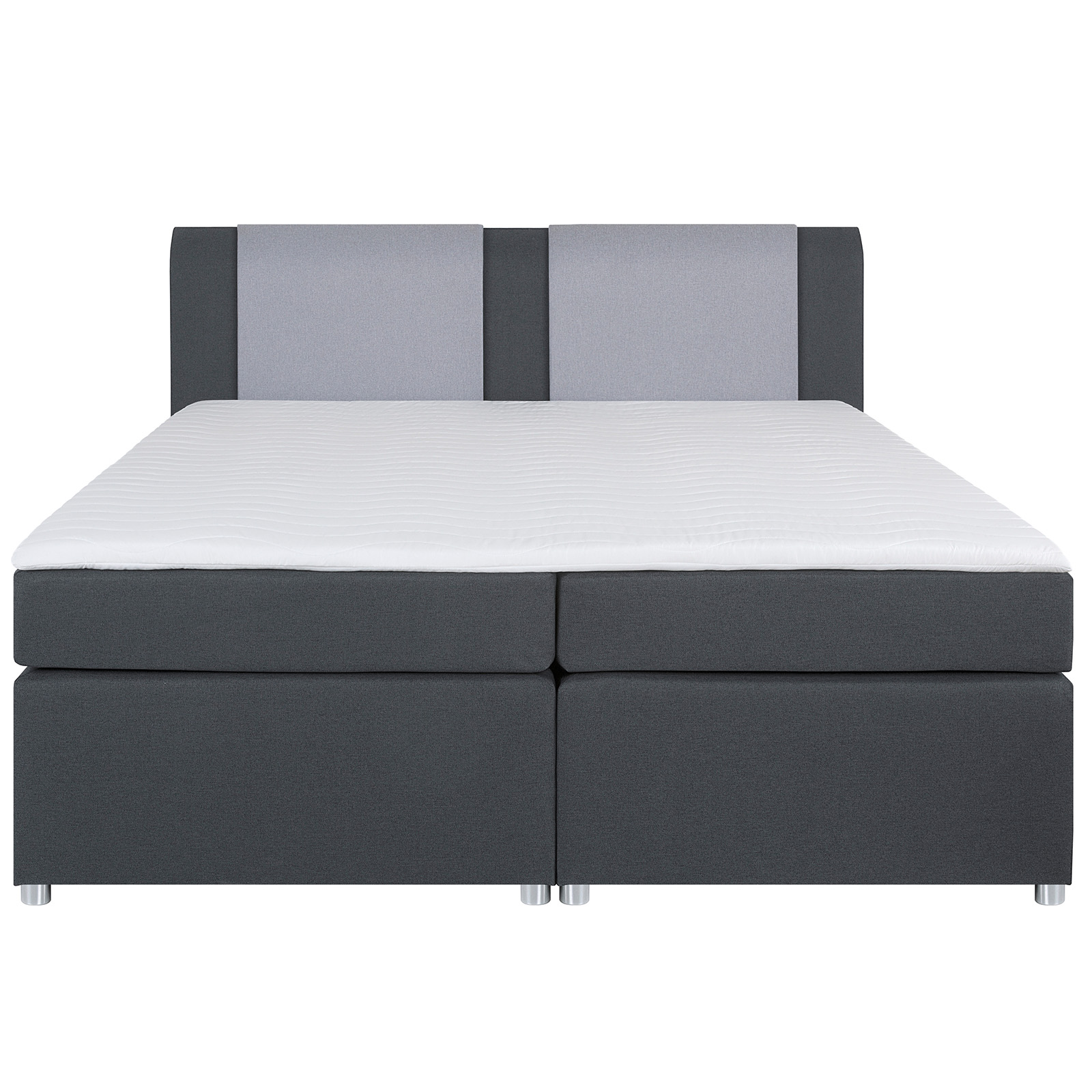 Boxspringbett - dunkelgrau-silber - H3 - 180x200 cm