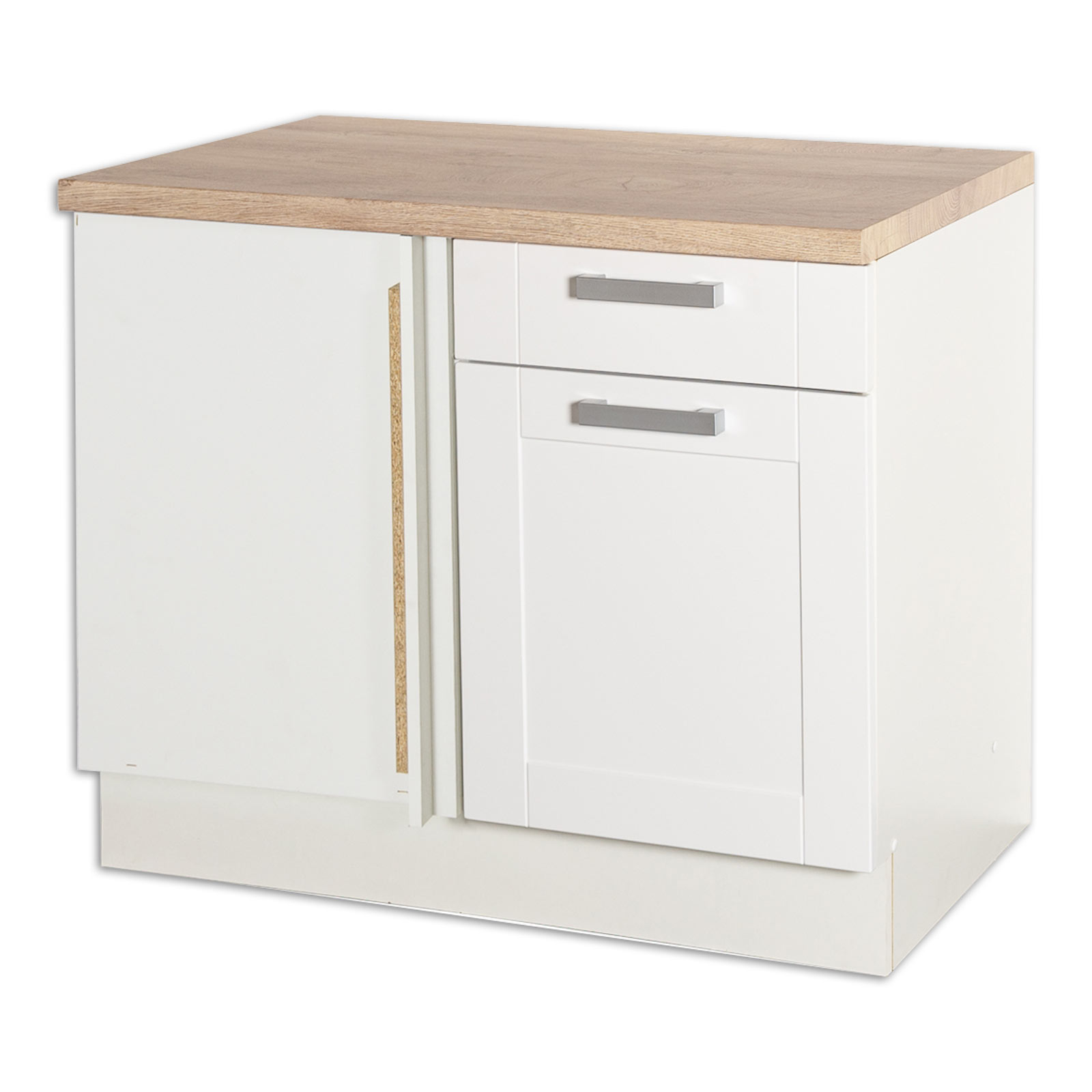 Eckanrichte - weiß Lacklaminat-weiß - 110 cm breit