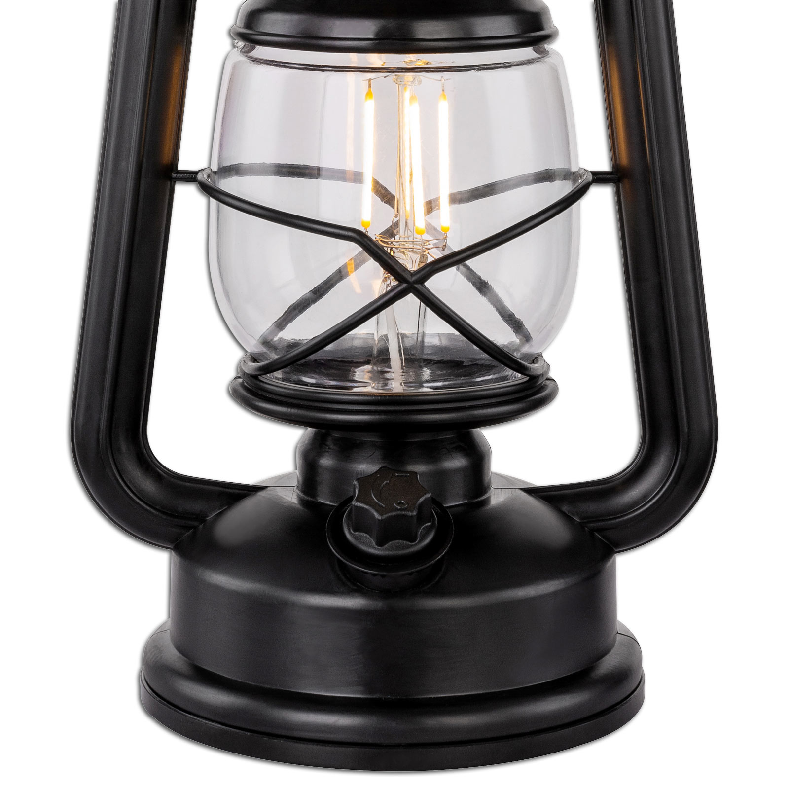 LED-Sturmlaterne - schwarz - dimmbar - 25 cm