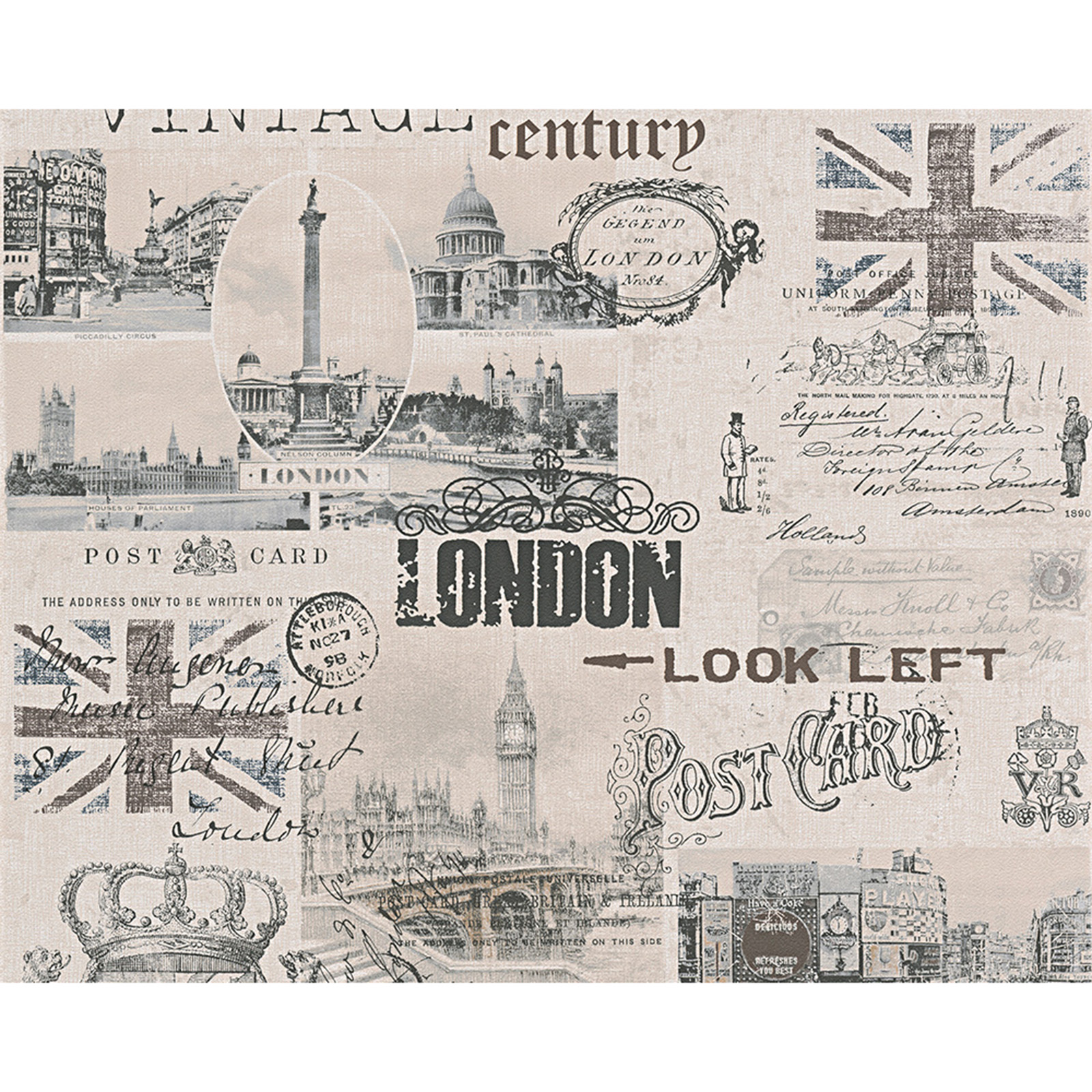 A.S. Creation Papiertapete AUTHENTIC WALLS - beige - London - 10 Meter