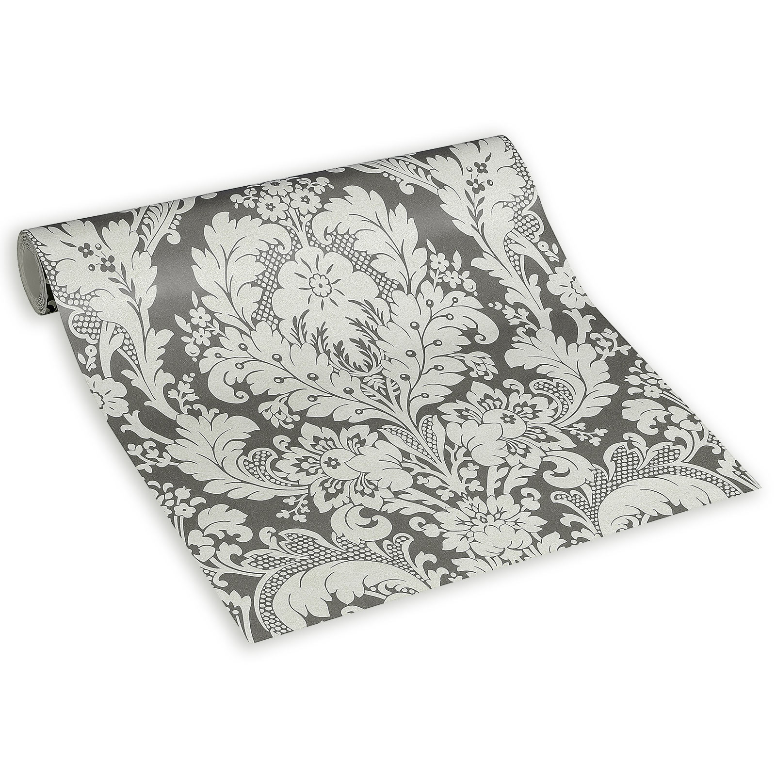 Vinyltapete KINGSTON - creme-grau metallic - 10 Meter