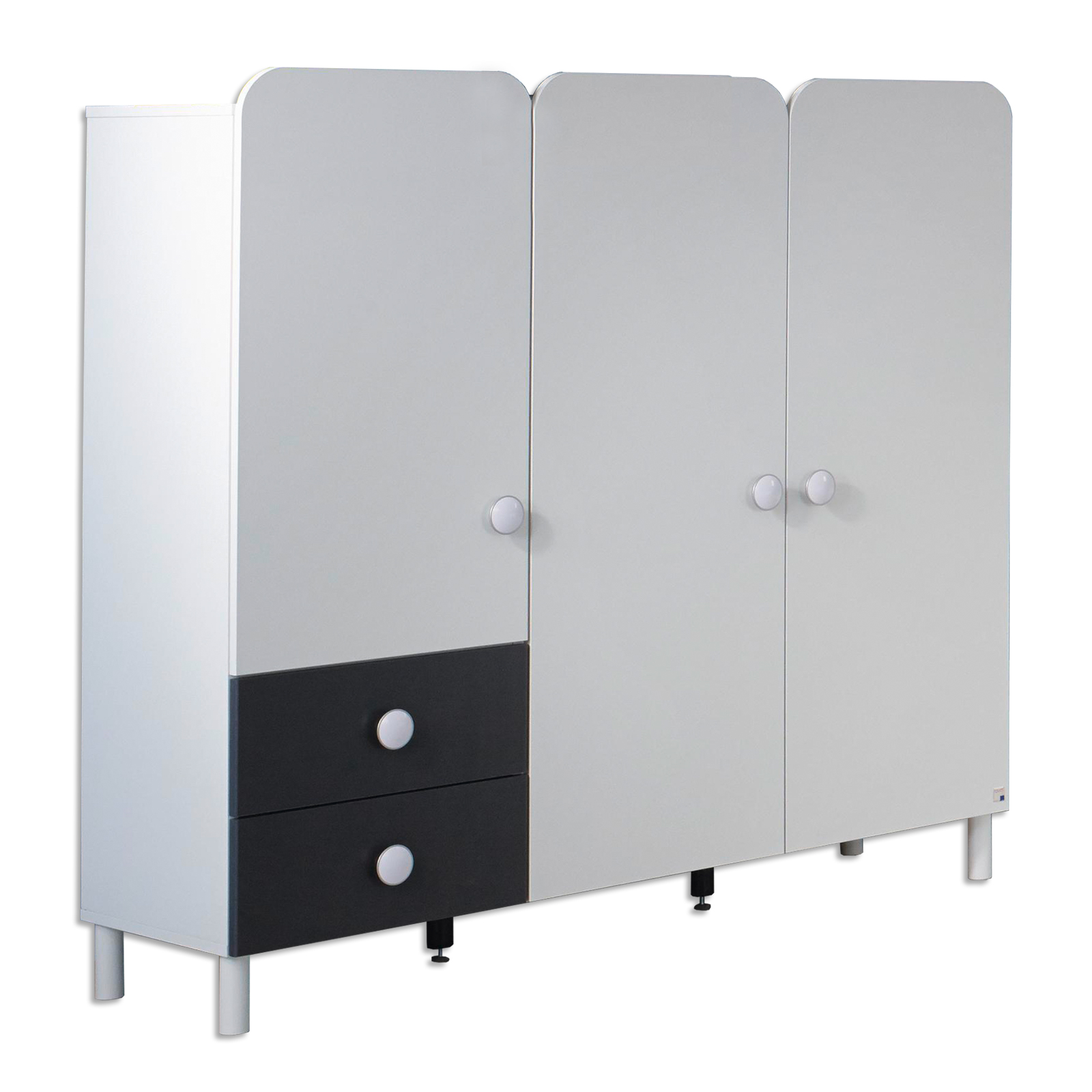 Kinder-Kleiderschrank - weiß - 139 cm breit