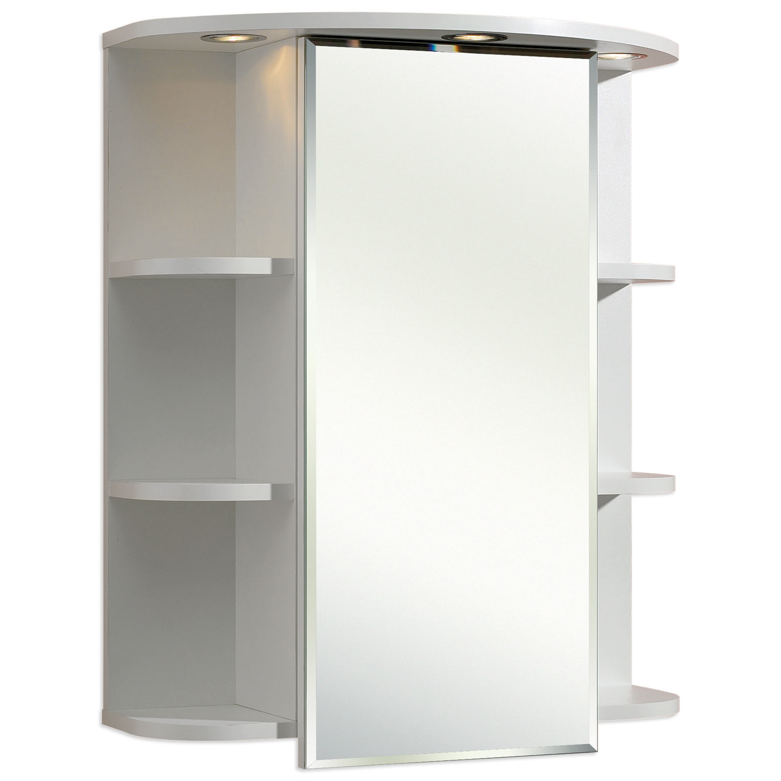 Spiegelschrank - weiß - mit Beleuchtung - 60 cm breit