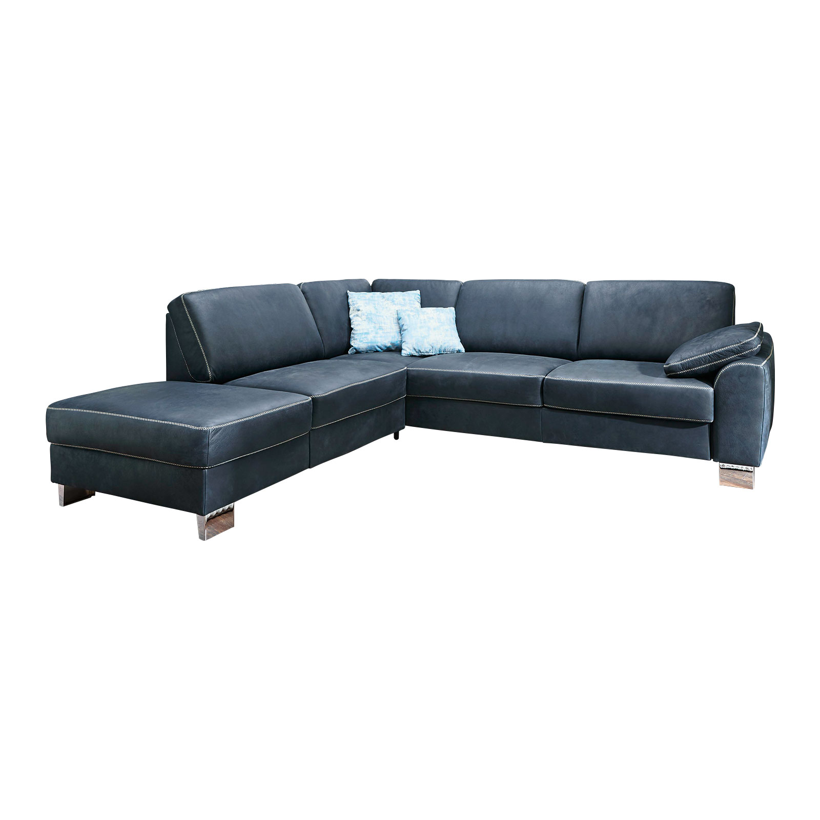 polsterpower Ledersofa - dunkelblau - Basismodell - Kombielement links