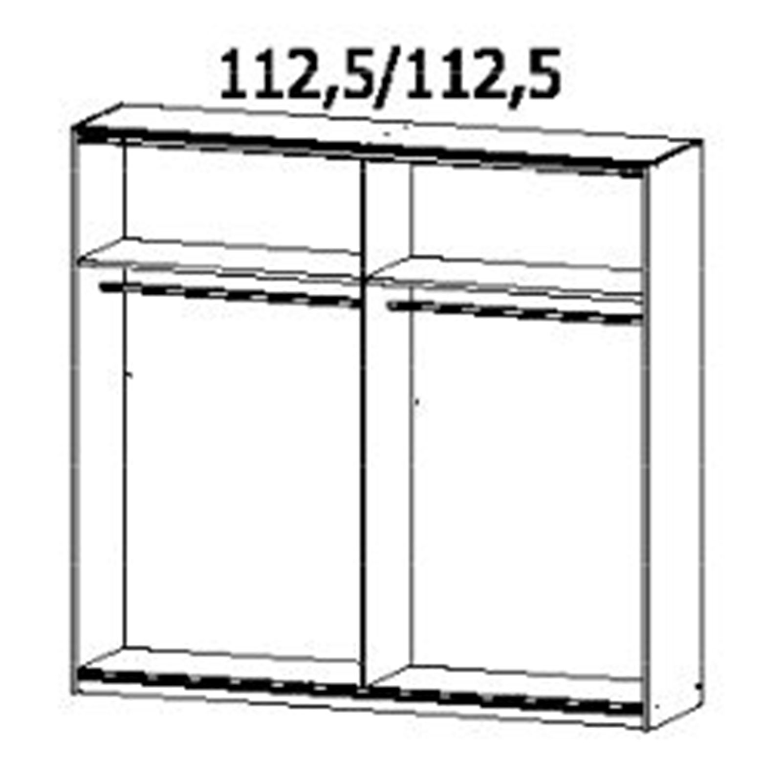 Schwebetürenschrank - weiß-Eiche Wotan -