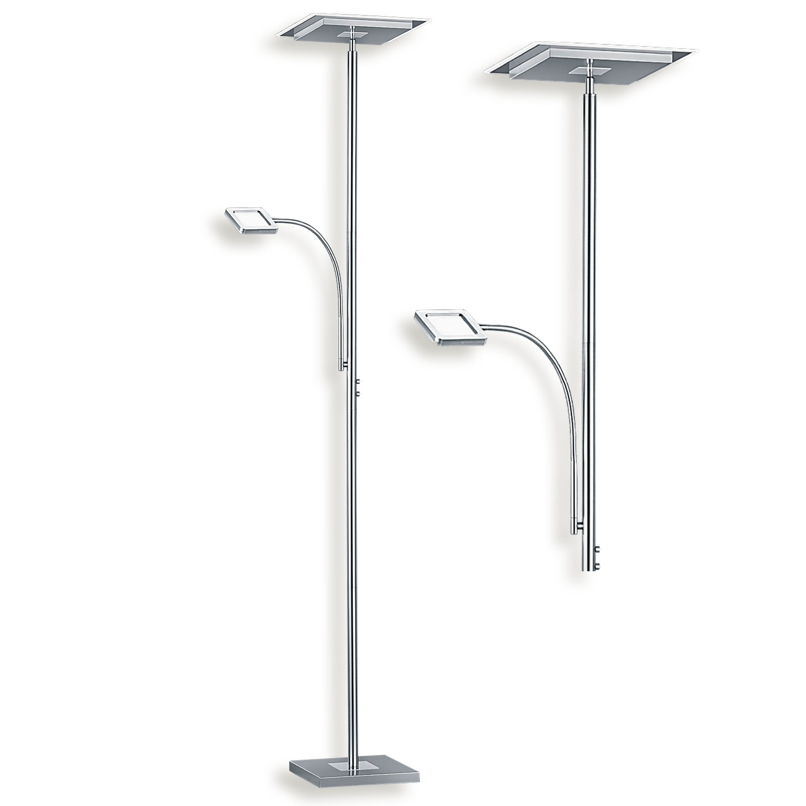 LAMPURA LED-Deckenfluter - Nickel matt - dimmbar
