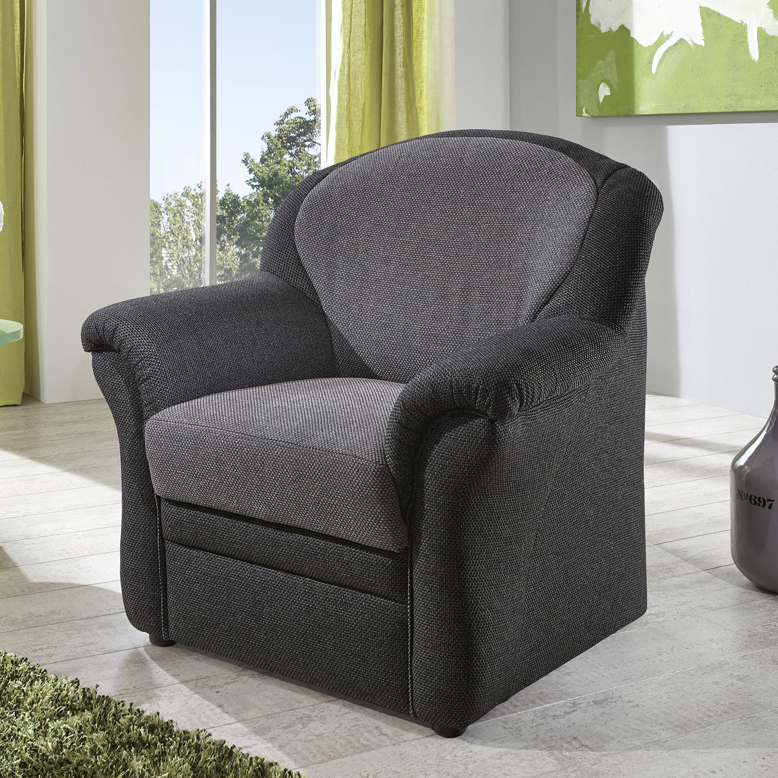 Sessel - alu-anthrazit - Webstoff