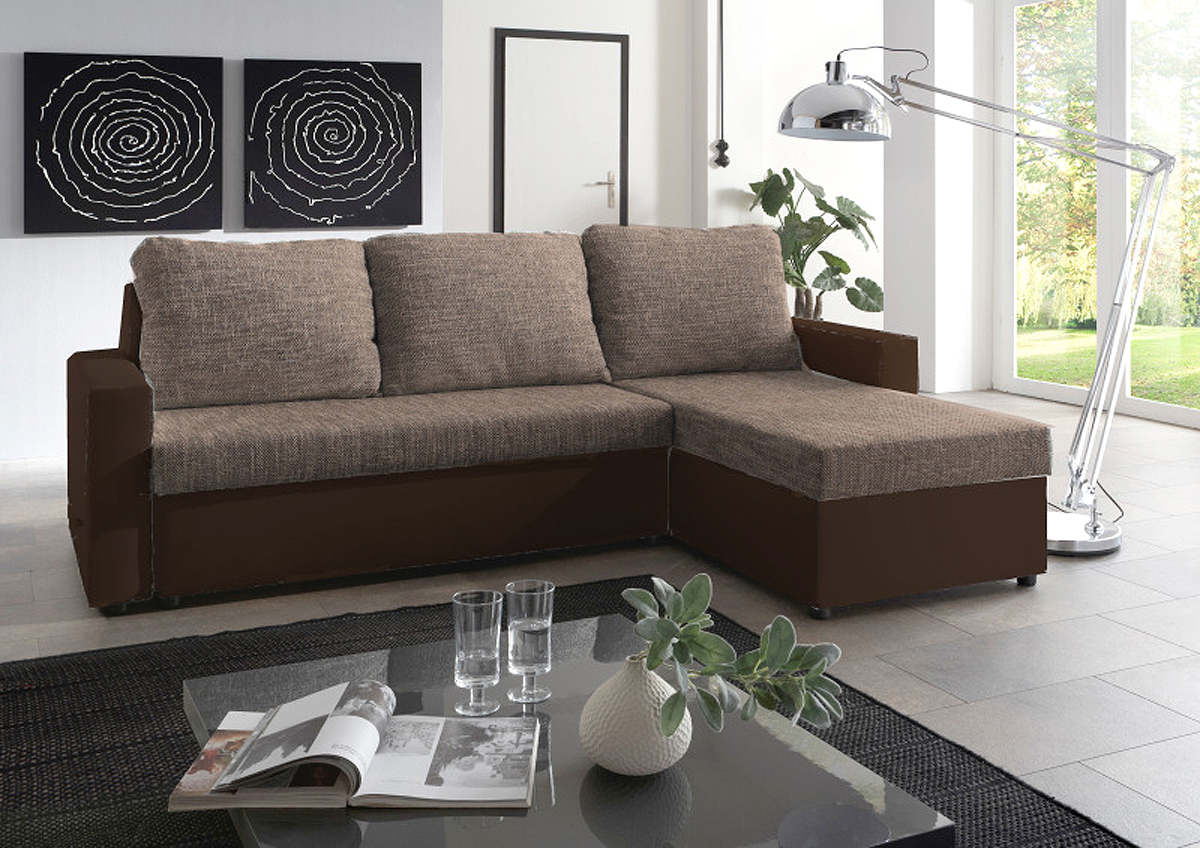 Ecksofa - braun-cappuccino - Liegefunktion